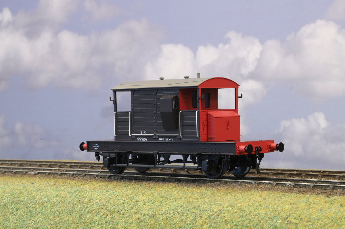 Dapol Finescale O Gauge SR Brake Van Brown/Red Small Letters Even Plank No. 55526