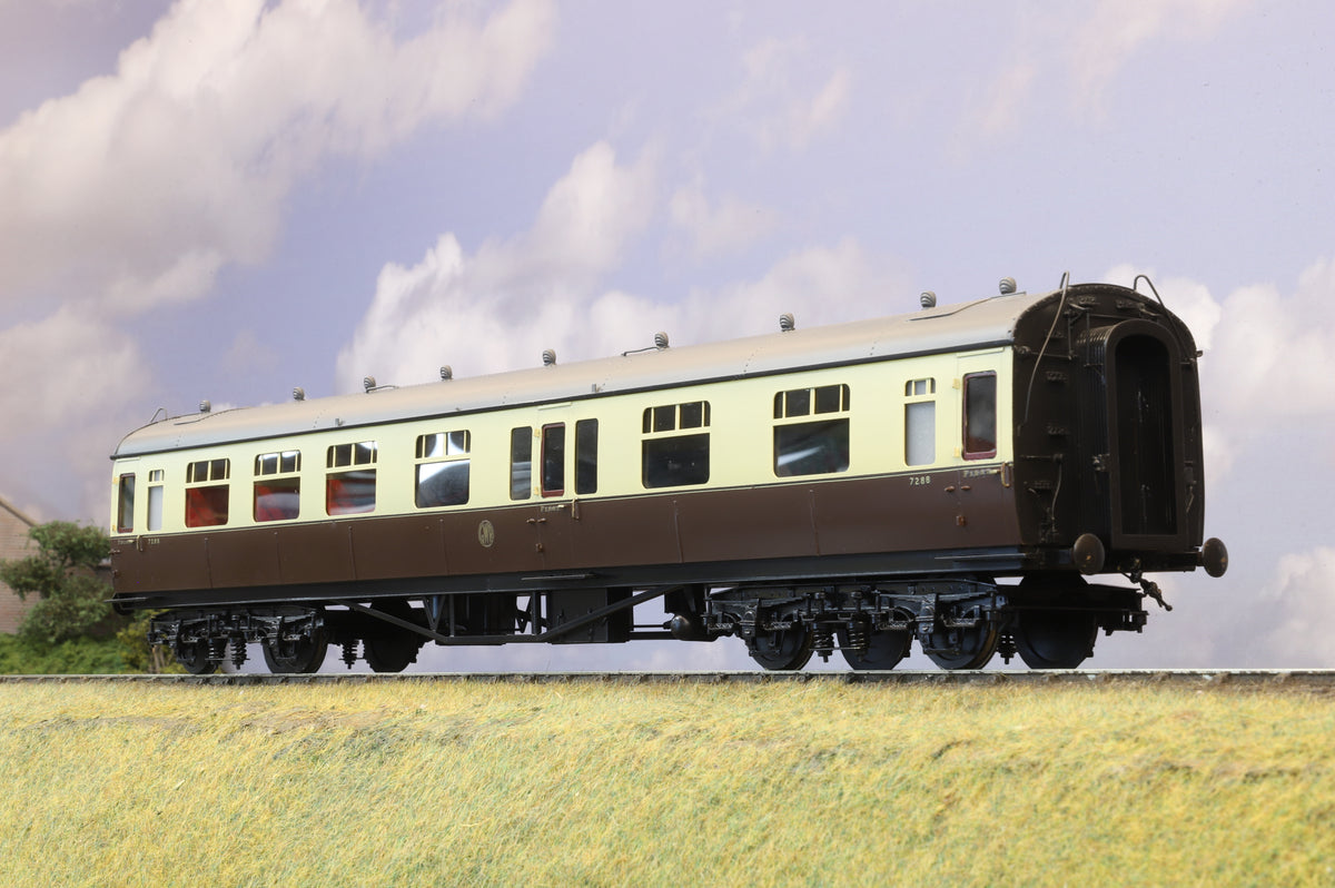 Sancheng/Tower Models Finescale O Gauge GWR Collett &#39;Sunshine Stock&#39; 60ft Dia.D127 1st / 3rd Open Composite Coach