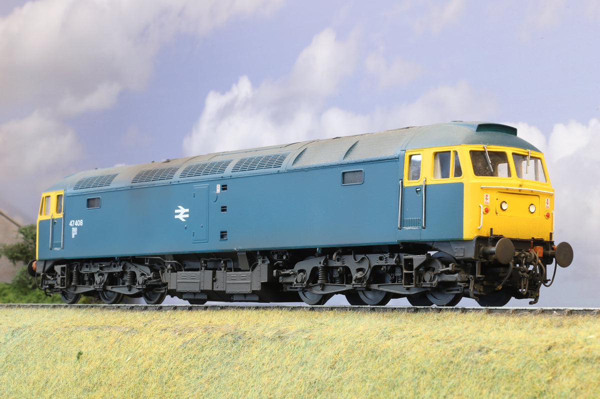 JLTRT Kit Built Finescale O Gauge Class 47 BR Blue No.47408, DCC Sound &amp; Weathered