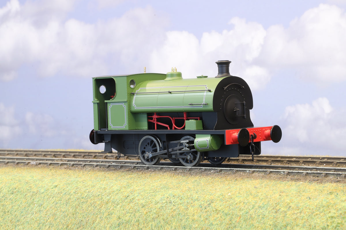 Minerva Finescale O Gauge E Class Peckett Saddle Tank Lined Green, DCC Sound