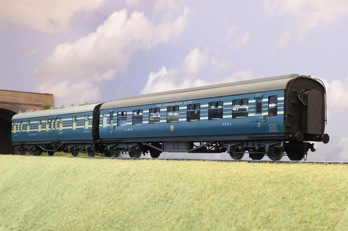 Finescale O Gauge Rake of 9 x Sidelines Kit-built Coronation Scot Coaches