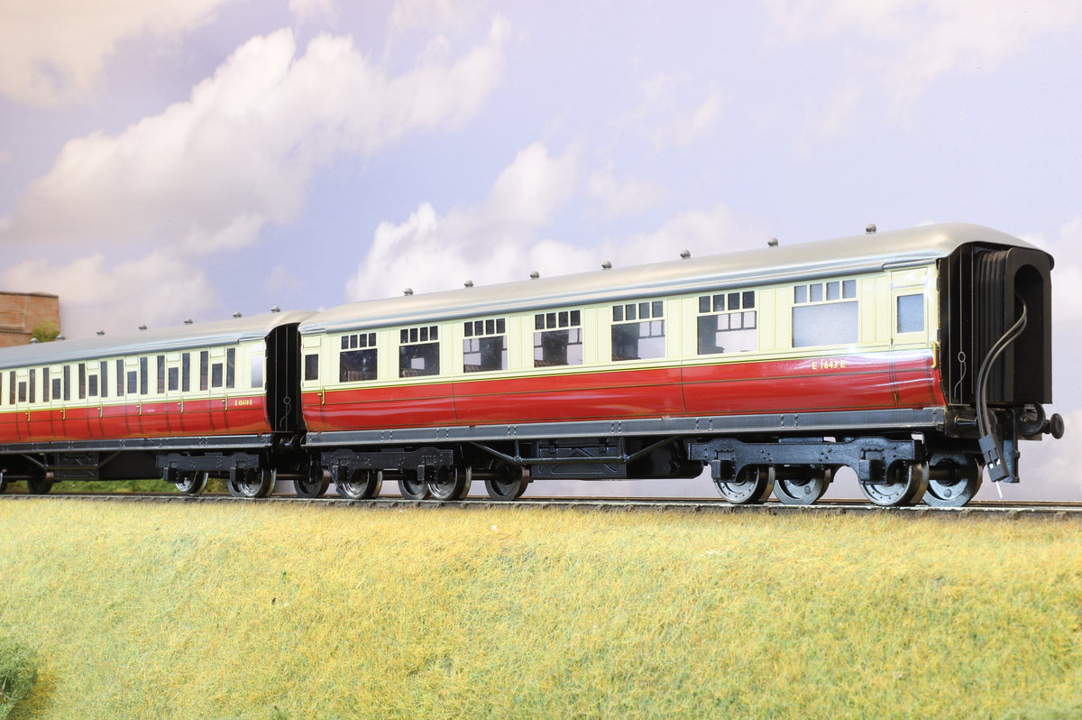 Darstaed Coarse Scale O Set of 3 LNER Gresley Coaches BR Crimson &amp; Cream &#39;Set C&#39;
