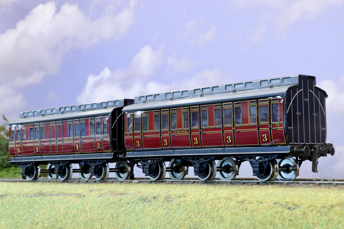 Darstaed Coarse Scale O Gauge Rake of 4 x Midland Railway 6-Wheel Coaches
