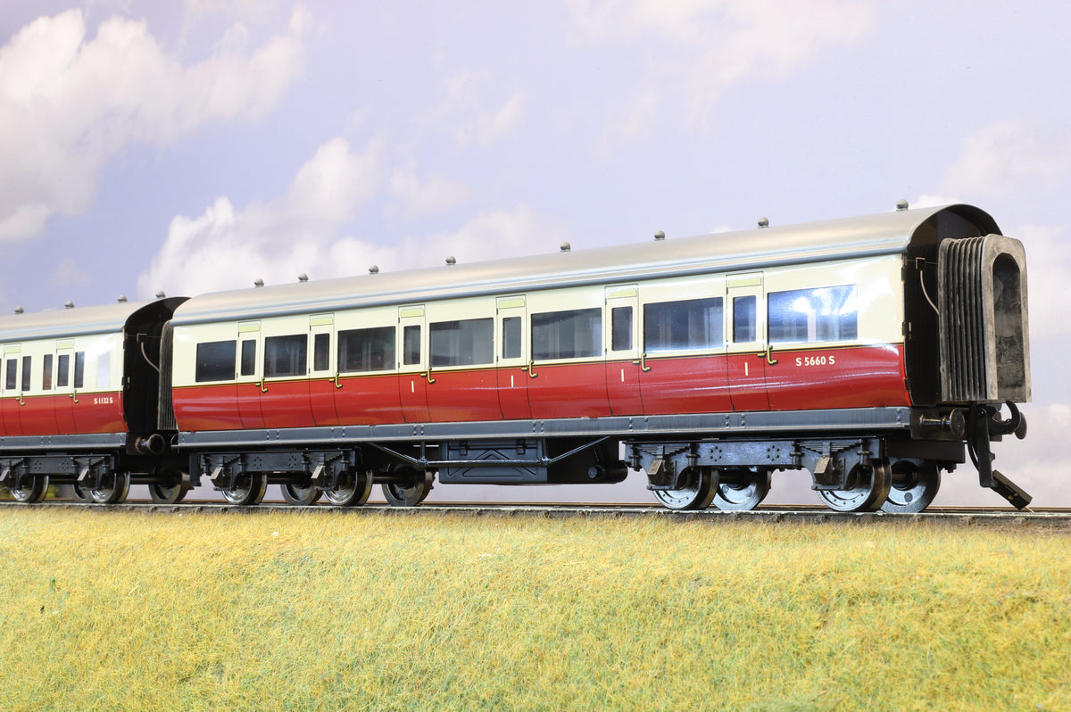 Darstaed Coarse Scale O Set of 3 SR Manusell Coaches BR Crimson &amp; Cream &#39;Set A&#39;