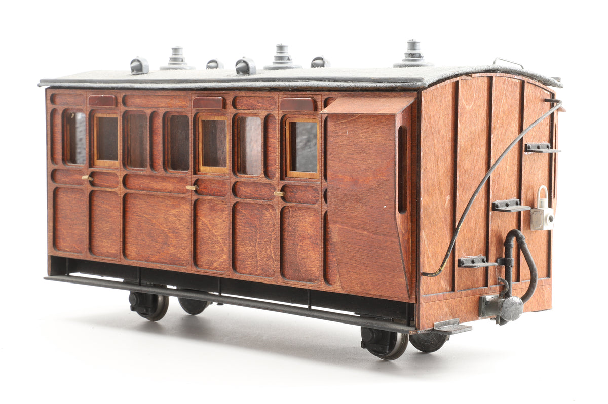 Kit-Built 16mm (32mm Gauge) 4 Wheel Brake Coach, Undecorated Wood