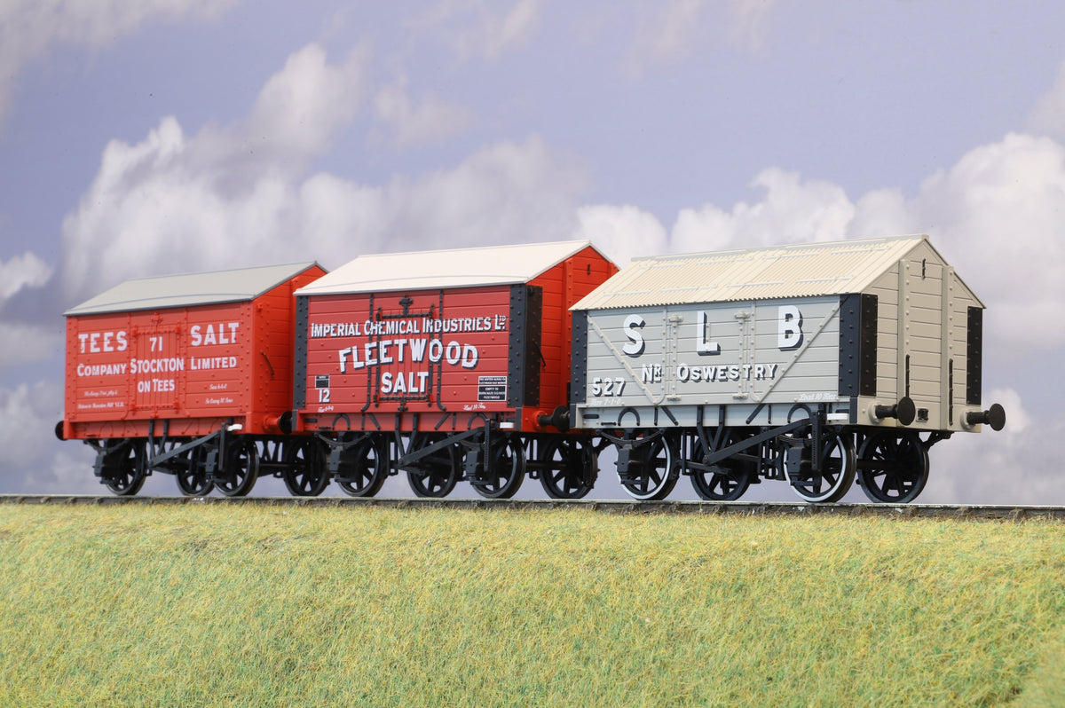 Dapol Finescale O Gauge Trio of Private Owner Salt/Lime Wagons