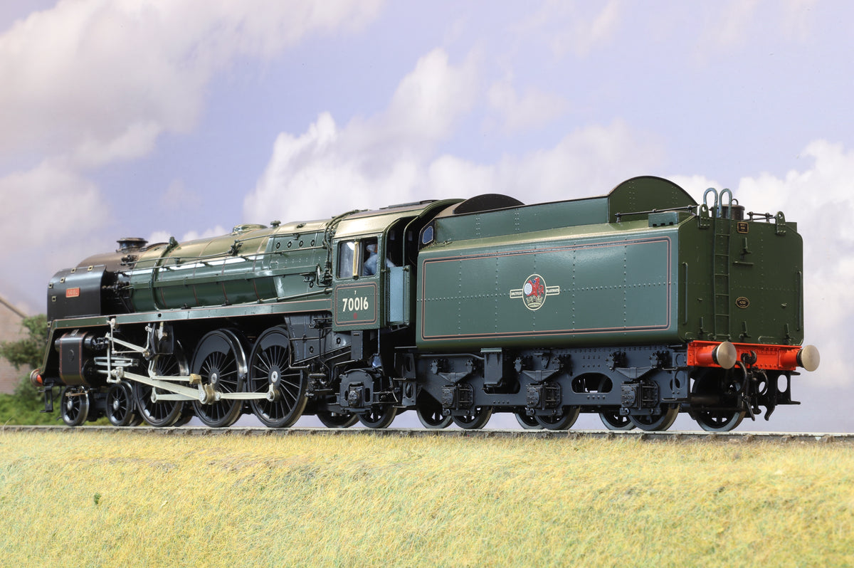 55H Models Finescale O Gauge &#39;Britannia&#39; No. 70016 &#39;Ariel&#39; BR Green (Late Crest) DCC Sound