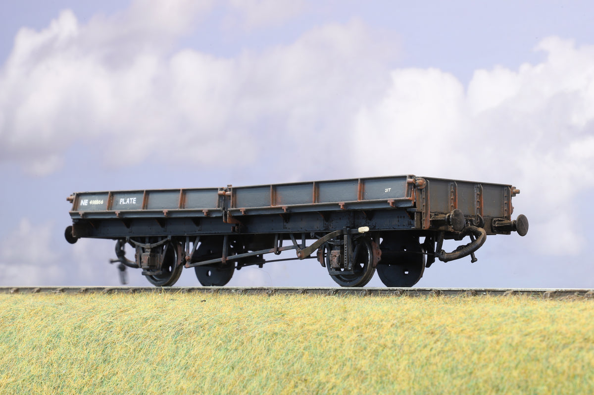 Finescale O Gauge (Kit-Built) LNER Plate Wagon No. 726018/498866, Weathered