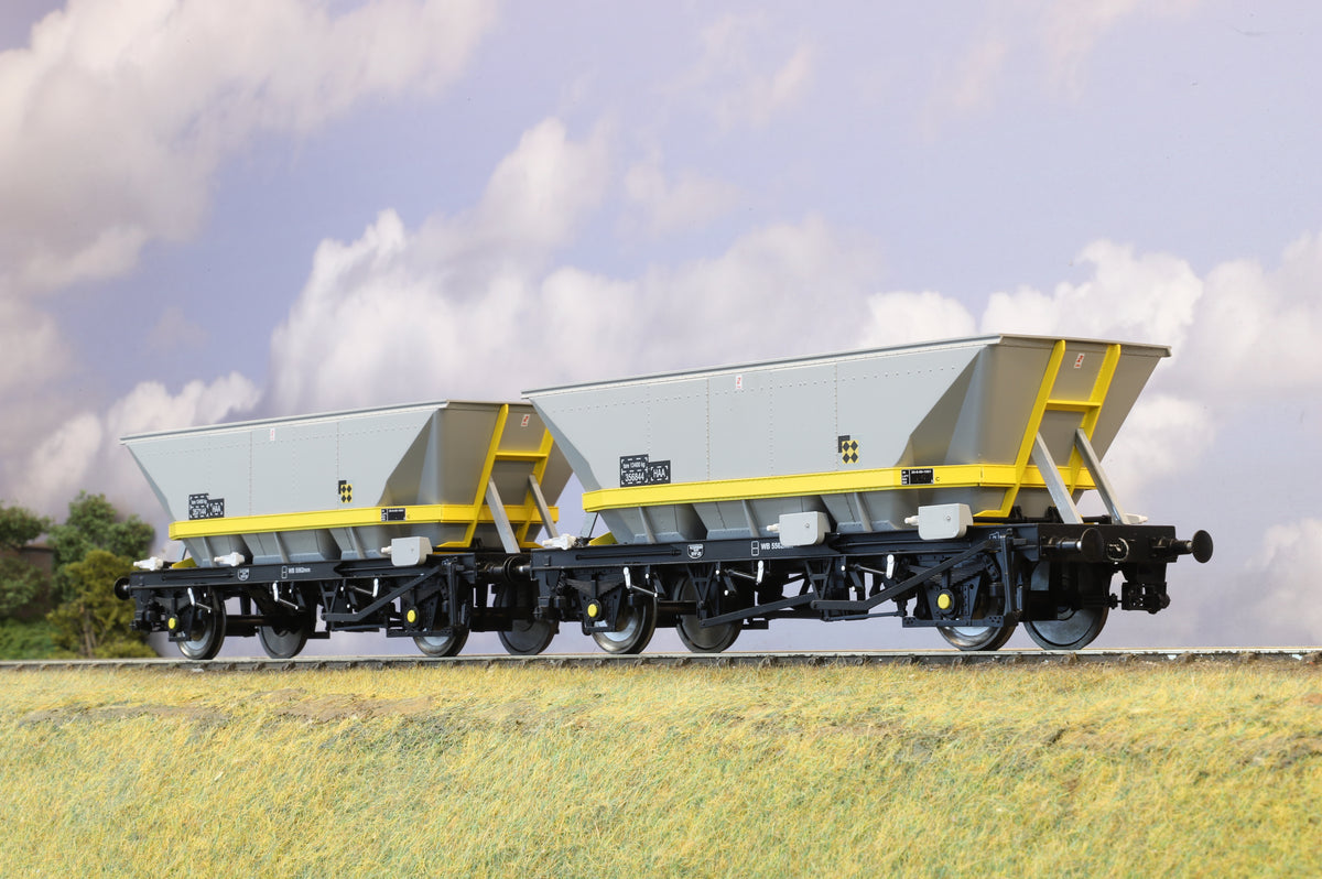 Pair of Dapol Finescale O Gauge HAA Coal Wagons, Yellow Cradle