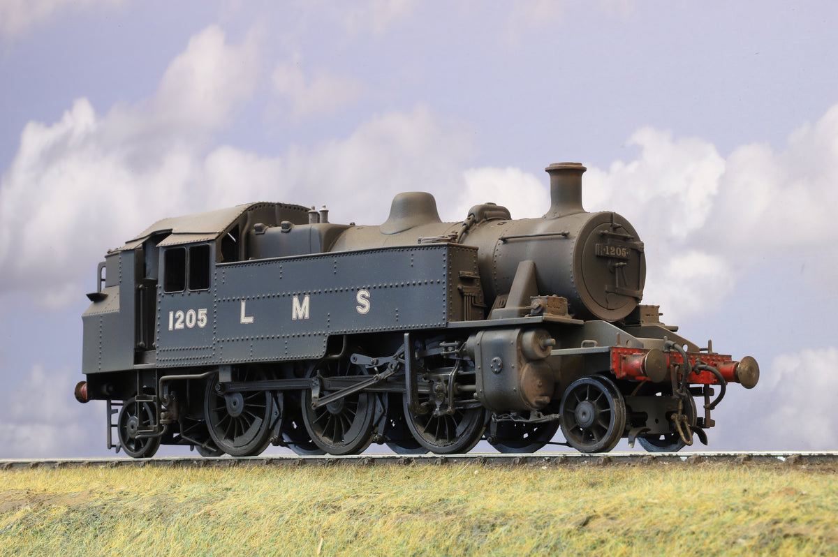 Kit-Built DJH Finescale O Gauge Class 2 Ivatt 2-6-2T LMS Black '1205' Weathered