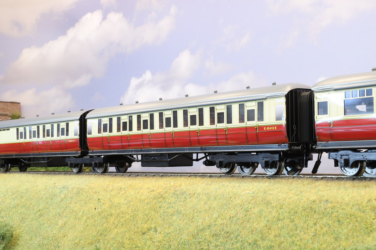 Darstaed Coarse Scale O Set of 3 LNER Gresley Coaches BR Crimson &amp; Cream &#39;Set C&#39;