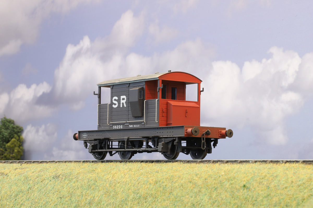 Dapol Finescale O Gauge SR Brake Van Brown/Red Large Letters, Weathered