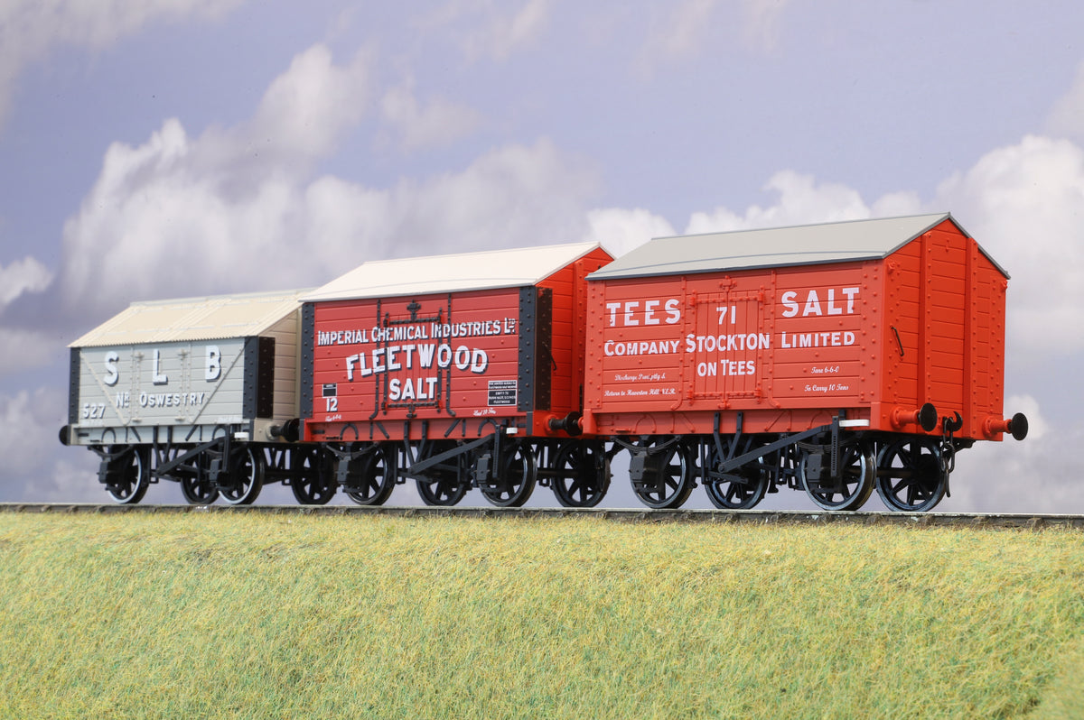 Dapol Finescale O Gauge Trio of Private Owner Salt/Lime Wagons