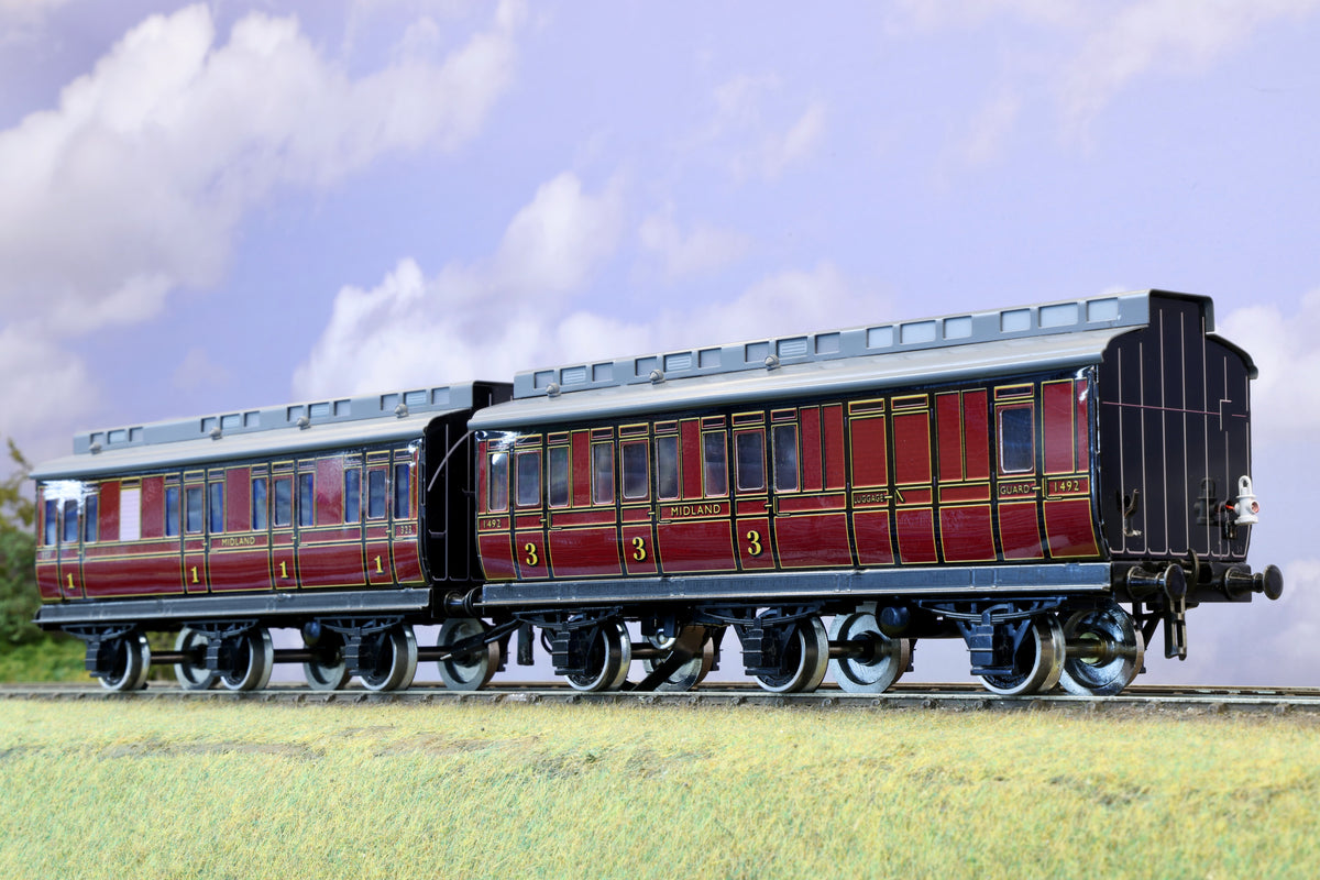 Darstaed Coarse Scale O Gauge Rake of 4 x Midland Railway 6-Wheel Coaches