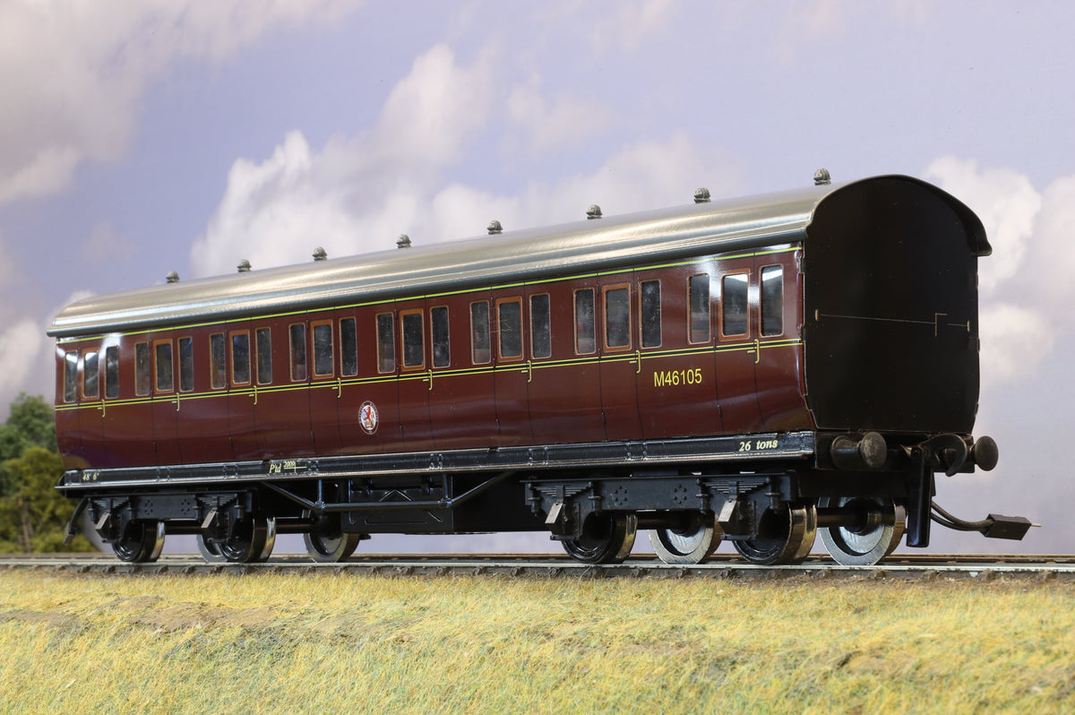Darstaed Coarse Scale O Gauge BR Non Corridor Third Lined Maroon (No Pick-Ups)