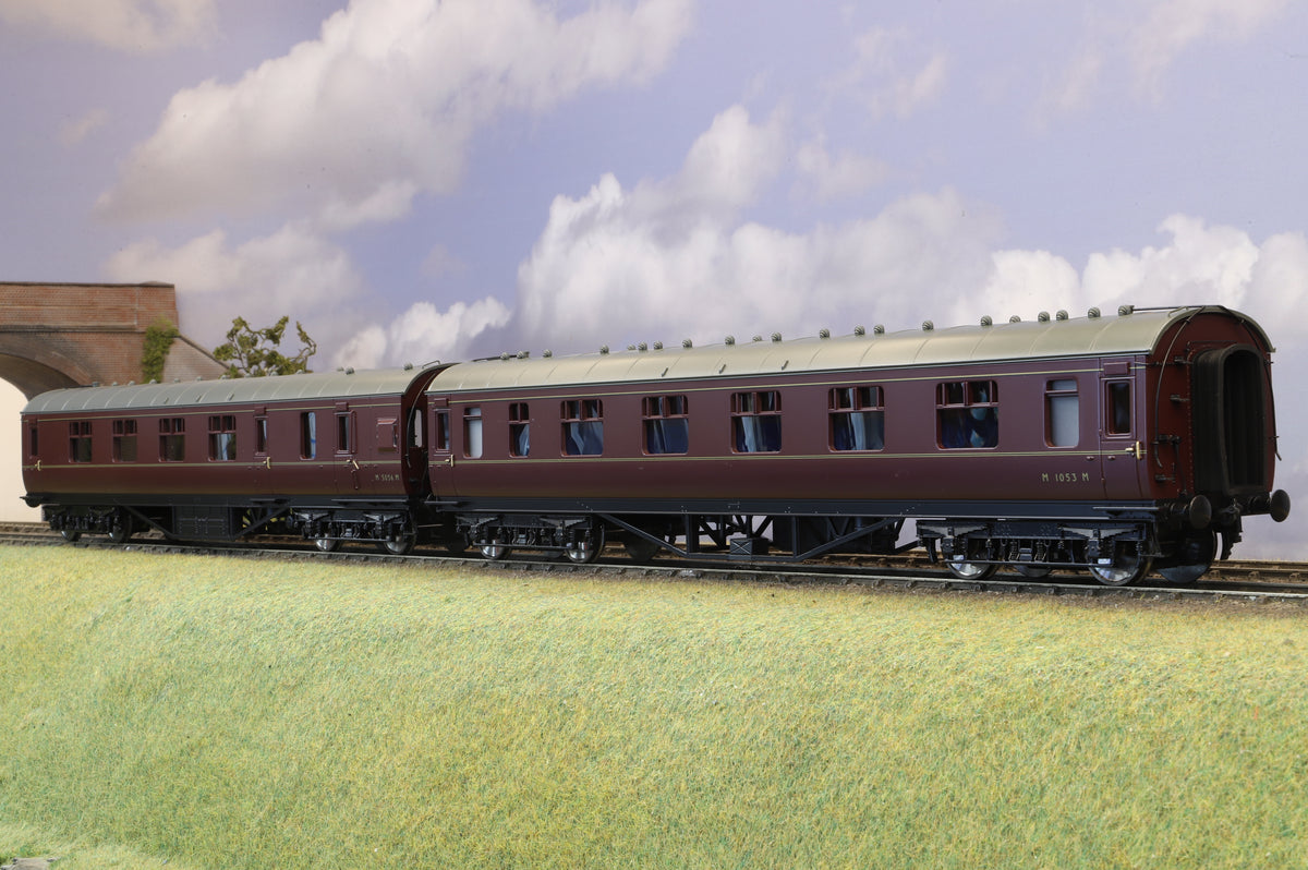 MTH Finescale O Gauge Two coach First Class set BR Maroon, MTH22-60051A/B