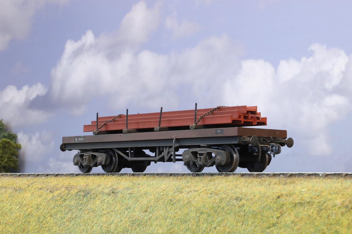 Kit Built Finescale O Gauge Bogie Bolster Wagon, No.B192243, Weathered