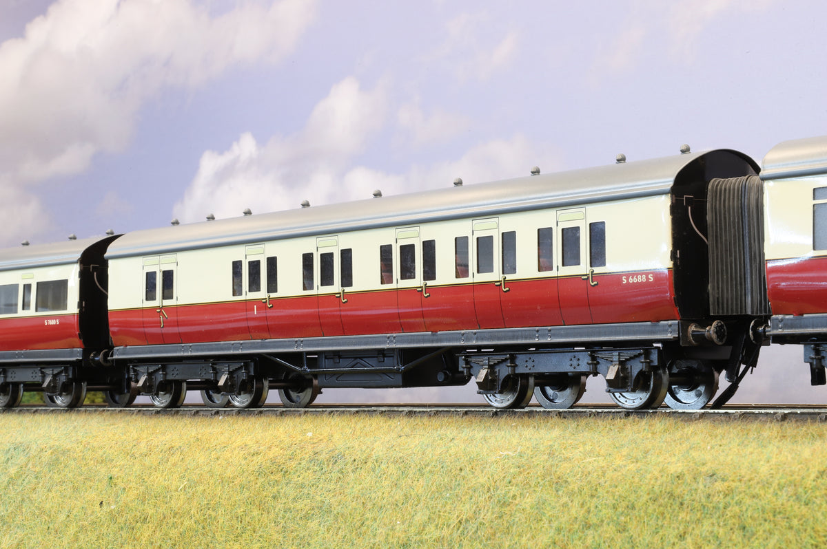 Darstaed Coarse Scale O Set of 3 SR Manusell Coaches BR Crimson &amp; Cream &#39;Set B&#39;