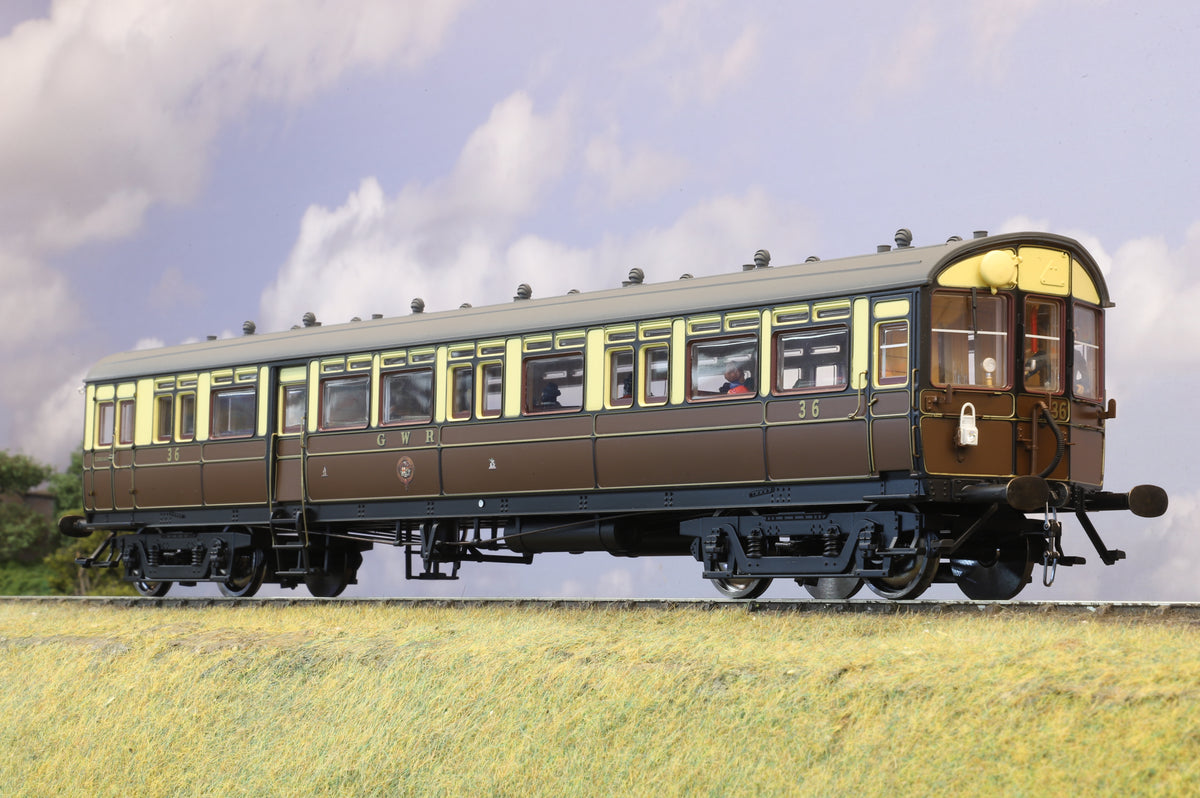 Dapol Finescale O gauge 7P-004-001 GWR Chocolate &amp; Cream (with crest) Autocoach No.36
