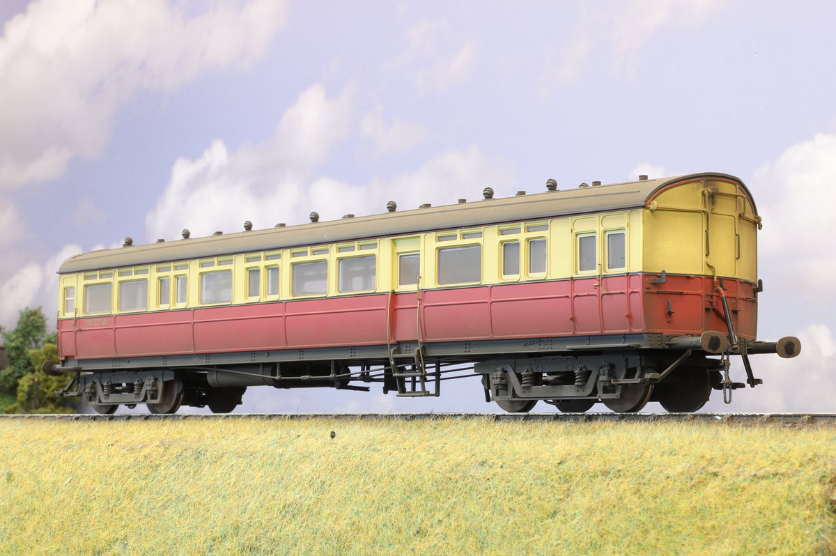 Lionheart Finescale O Gauge GWR Autocoach No.W37W, Crimson &amp; Cream, Weathered