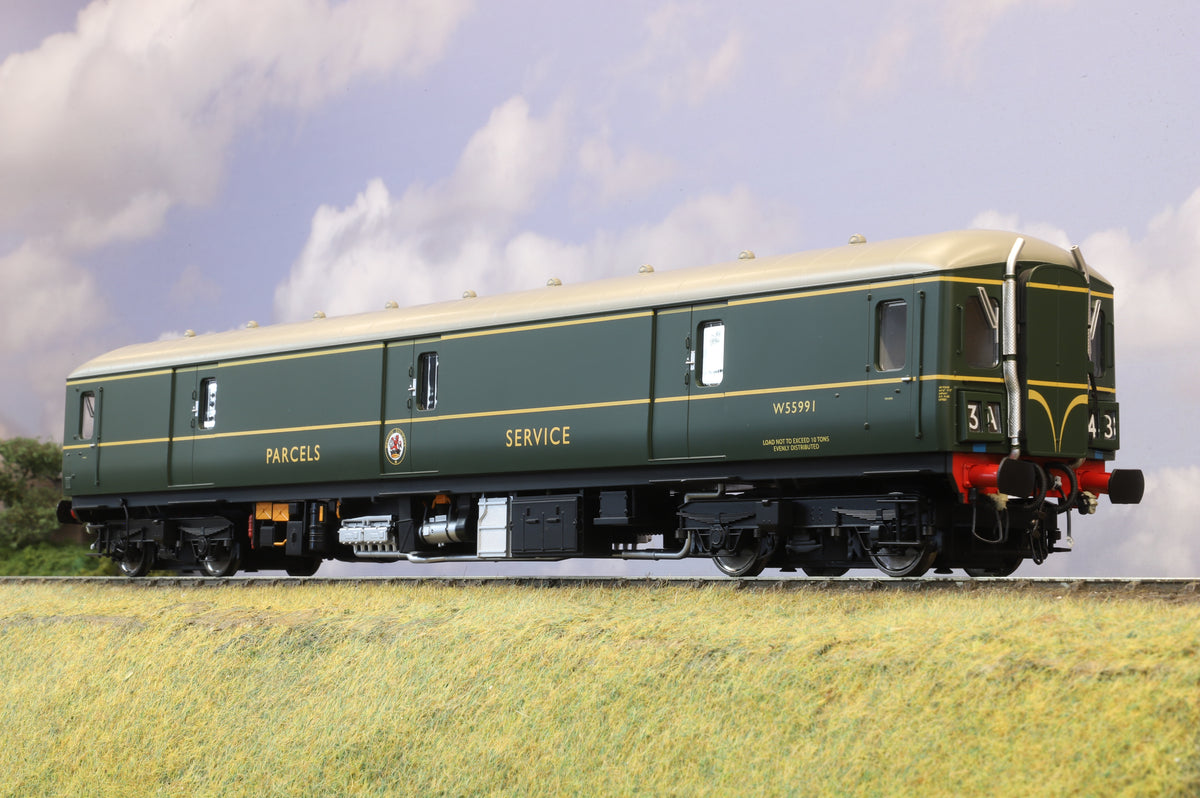 Heljan Finescale O Gauge Class 128 Diesel Parcels Unit, BR Green with Speed Whiskers No.W55991