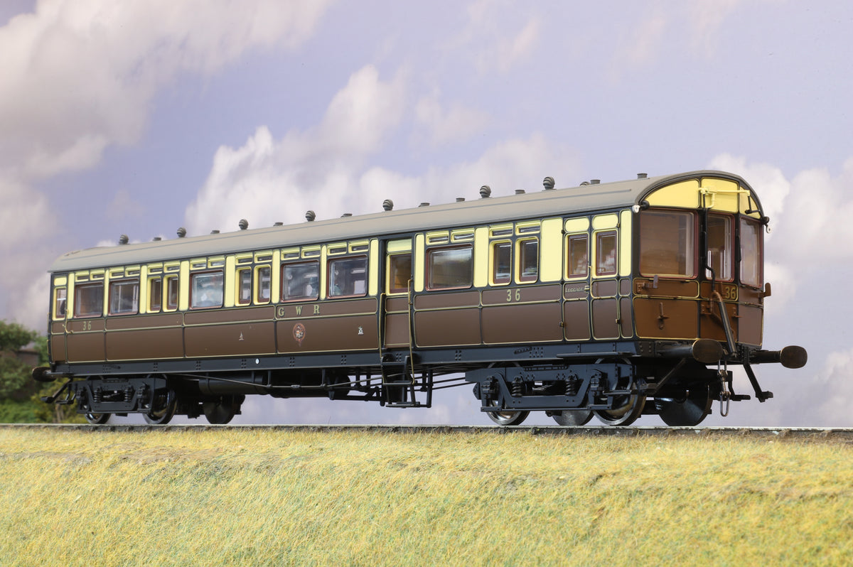 Dapol Finescale O gauge 7P-004-001 GWR Chocolate &amp; Cream (with crest) Autocoach No.36