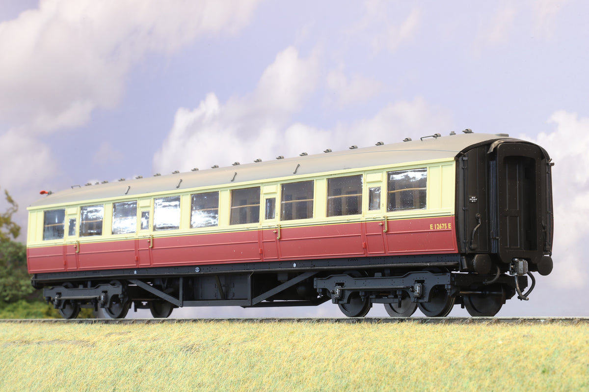 Hattons Finescale O Gauge Gresley Teak Corridor Third BR Crimson & Cream No. E12675E