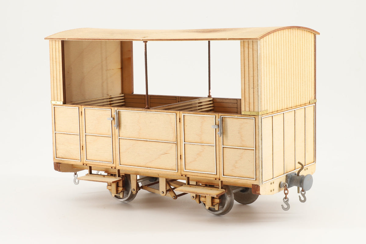 Kit-Built 16mm (45mm Gauge) Semi Open Coach, Undecorated Wood