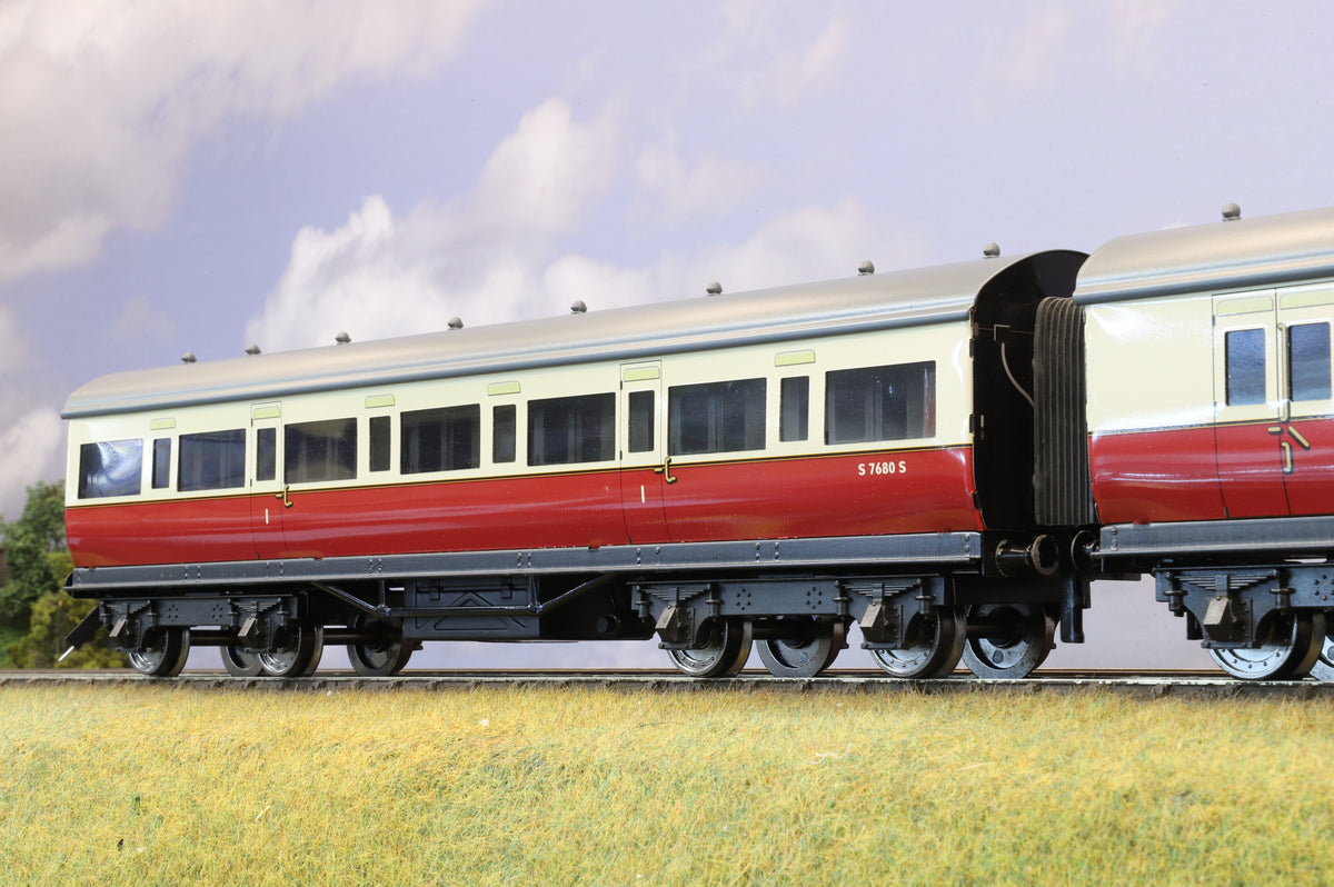 Darstaed Coarse Scale O Set of 3 SR Manusell Coaches BR Crimson &amp; Cream &#39;Set B&#39;