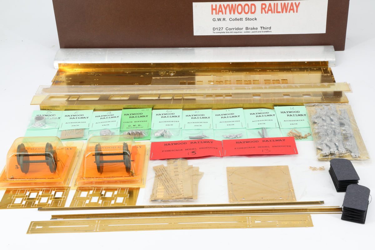 Haywood Railway Finescale O Gauge GWR Collett Stock D127 Corridor Brake Third Kit