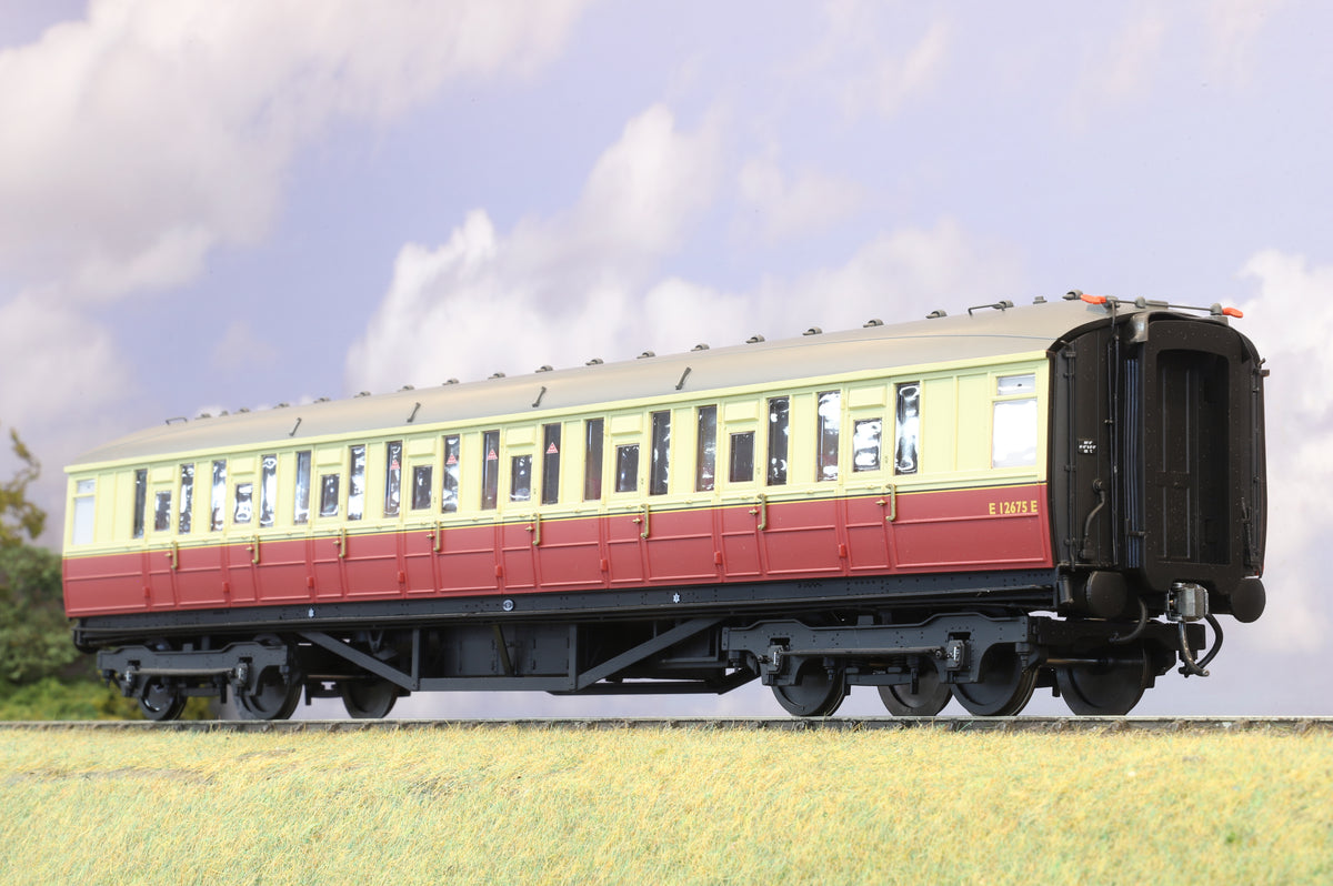 Hattons Finescale O Gauge Gresley Teak Corridor Third BR Crimson & Cream No. E12675E