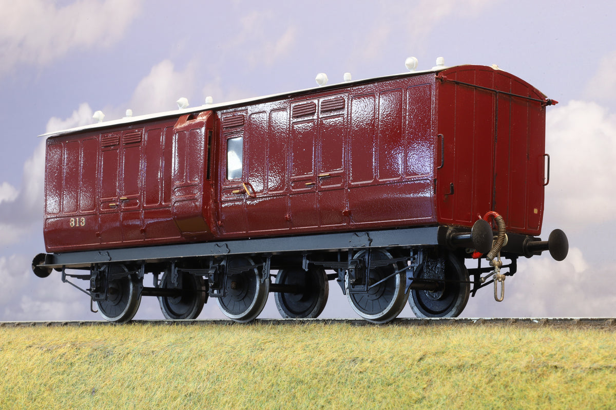 Gauge 1 (10mm) Kit-Built 6-Wheel Brake/Luggage Coach No. 313 (Brass Construction)