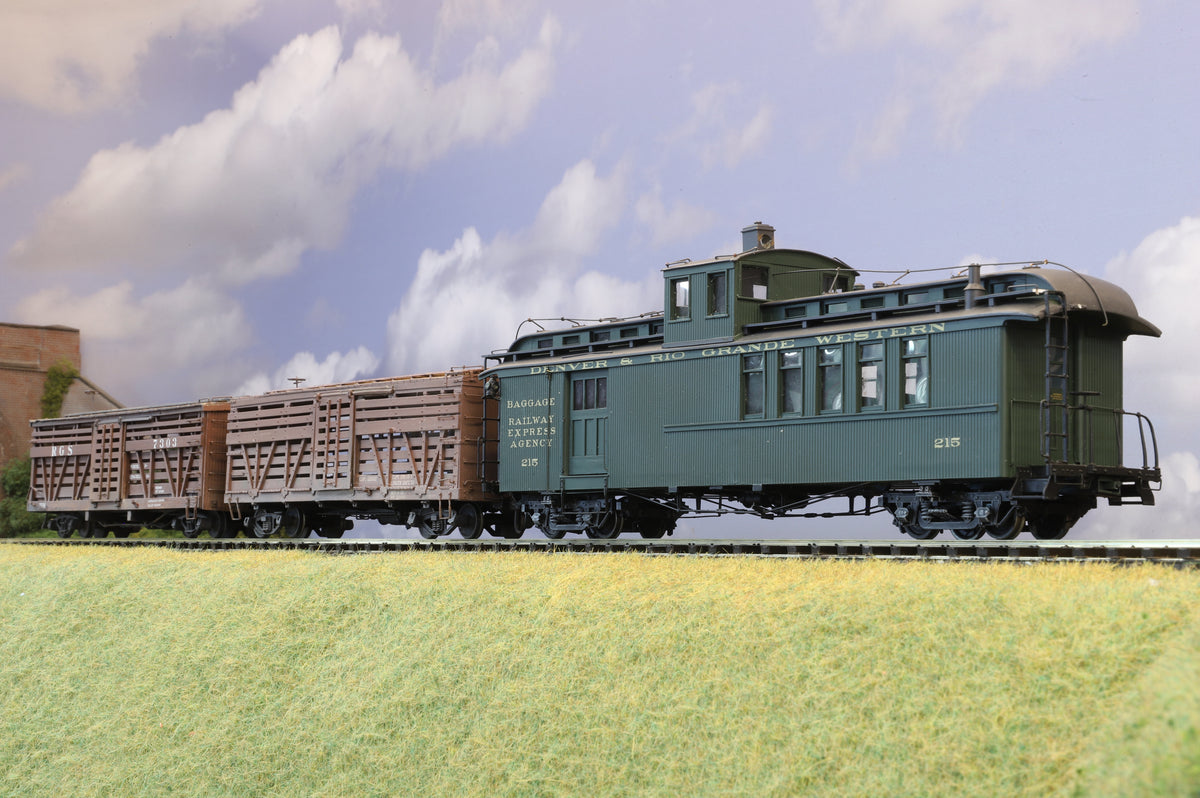 Kit-Built Finescale On3 Gauge Denver & Rio Grande Western Baggage and Box Cars