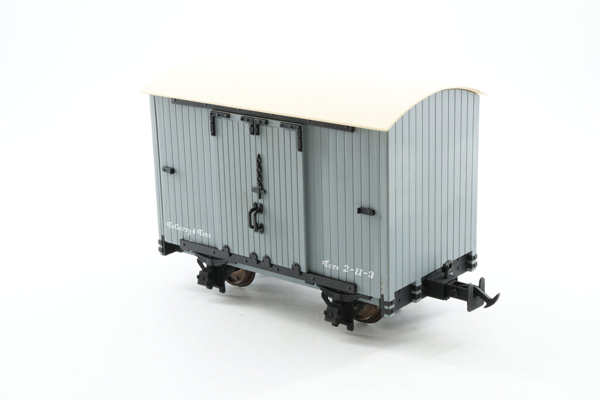 BMS/Accucraft 16mm Scale (32mm Gauge) L&B 4 Wheel Goods Van R19-2D Data Only Grey