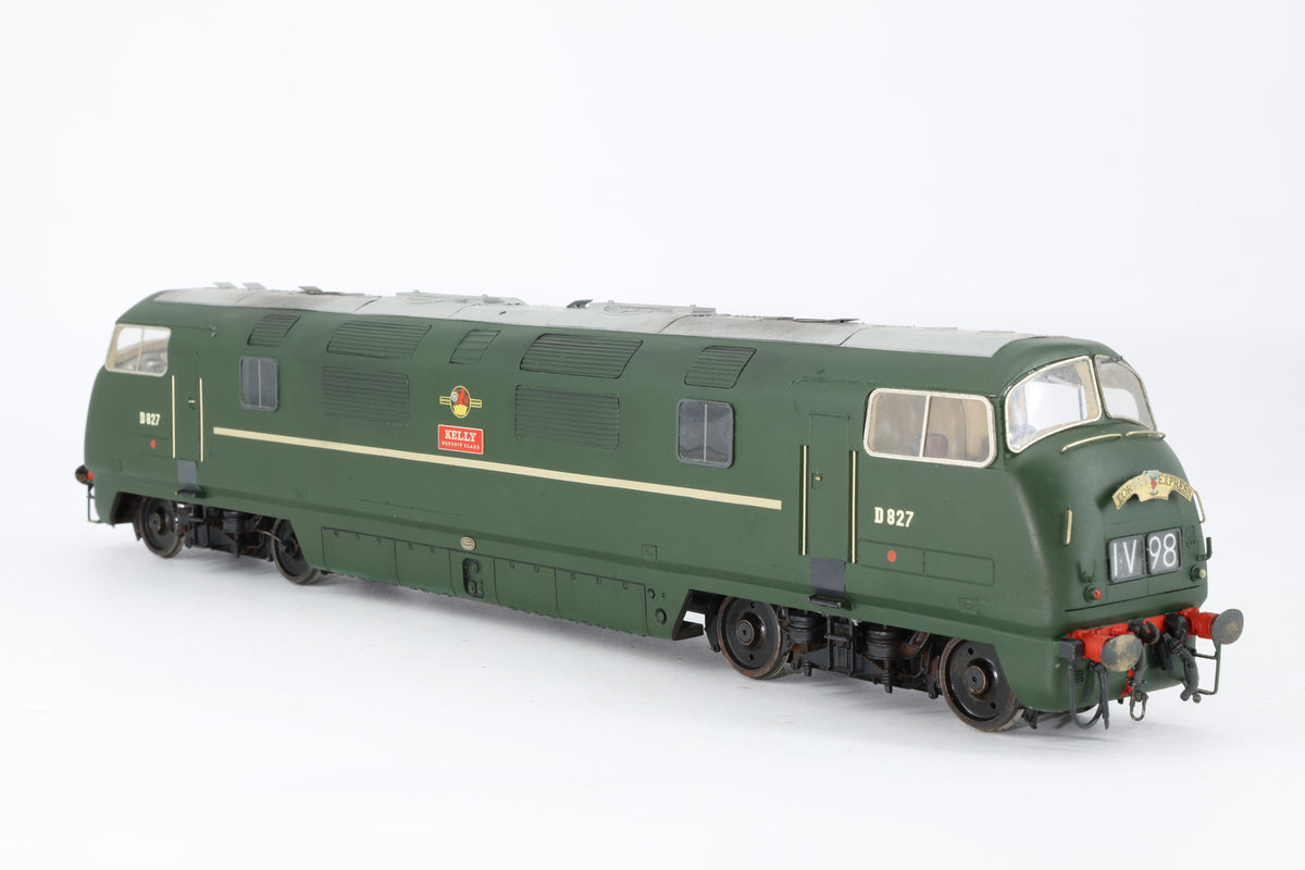 Finescale O Gauge (Kit-Built) Class 42 Warship No. D827 'Kelly' BR Green (Cast Construction)