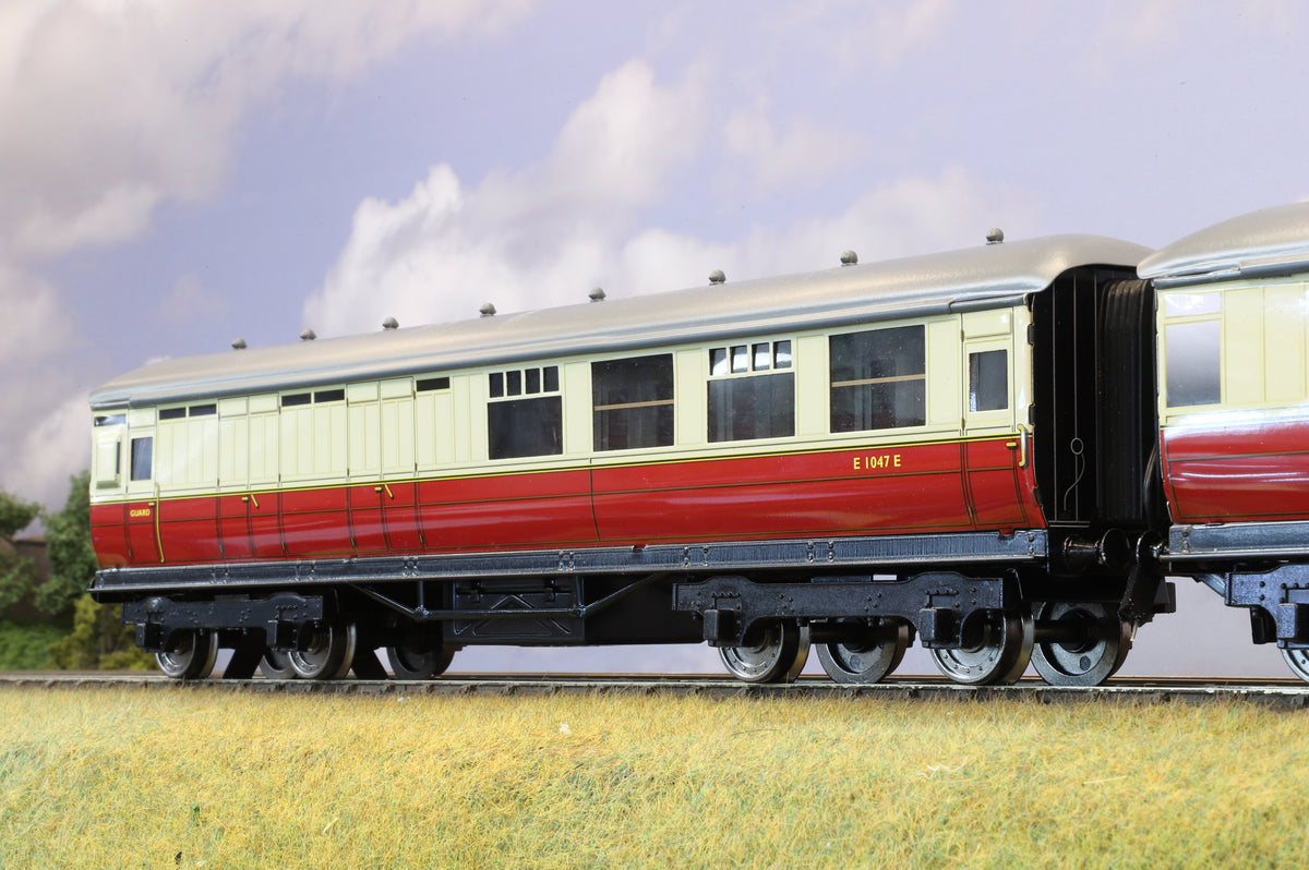 Darstaed Coarse Scale O Set of 3 LNER Gresley Coaches BR Crimson &amp; Cream &#39;Set A&#39;