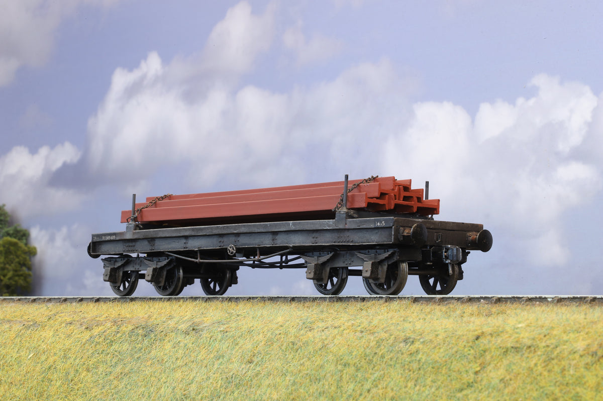 Kit Built Finescale O Gauge Bogie Bolster Wagon, No.M295489, Weathered