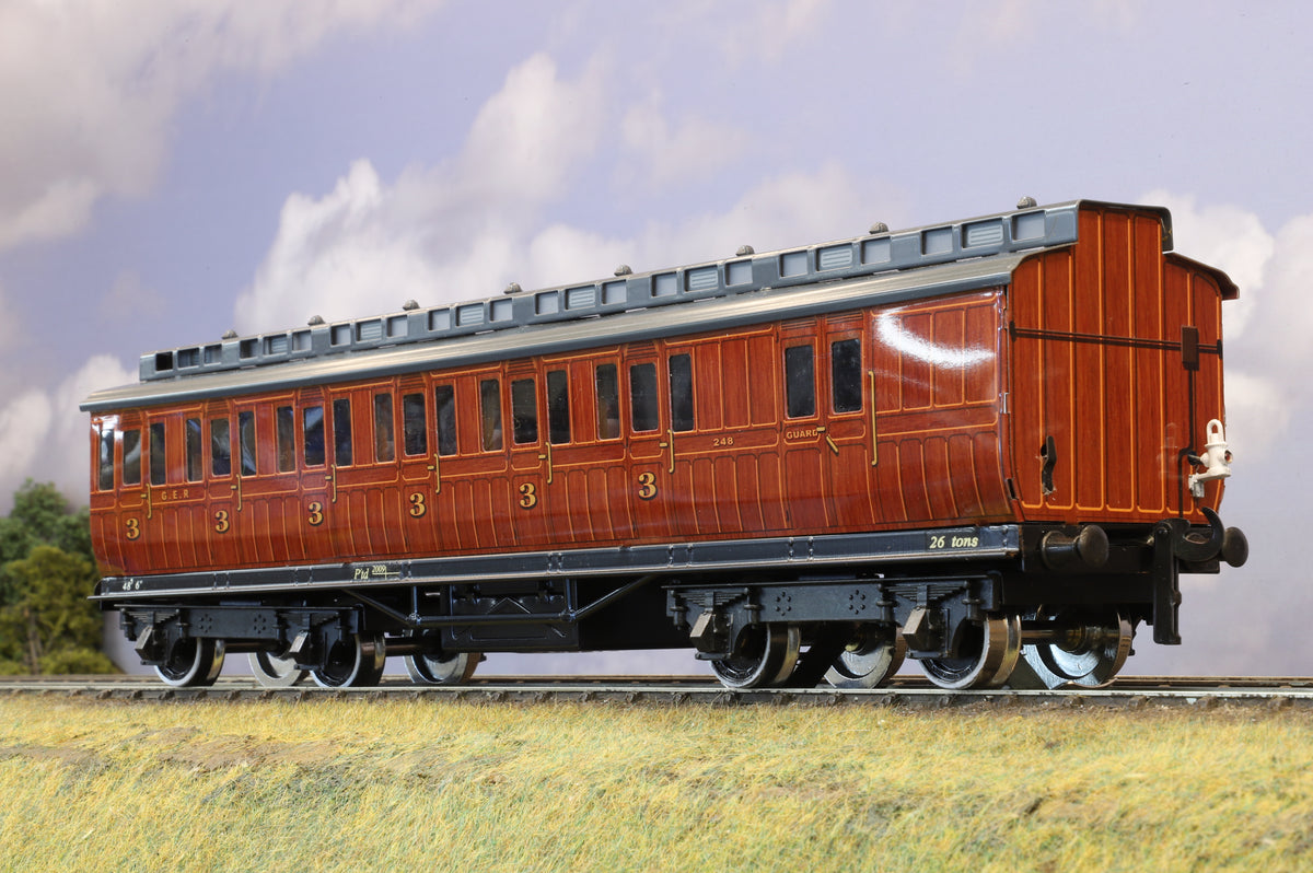 Darstaed Coarse Scale O Gauge GER Non-Corridor Brake Coach (No Pick-Ups)