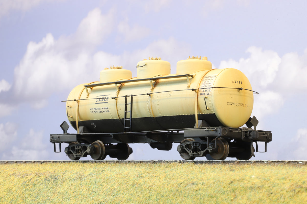 American O Scale Bogie Tanker No. C.X.829 (Metal Construction, Weathered)