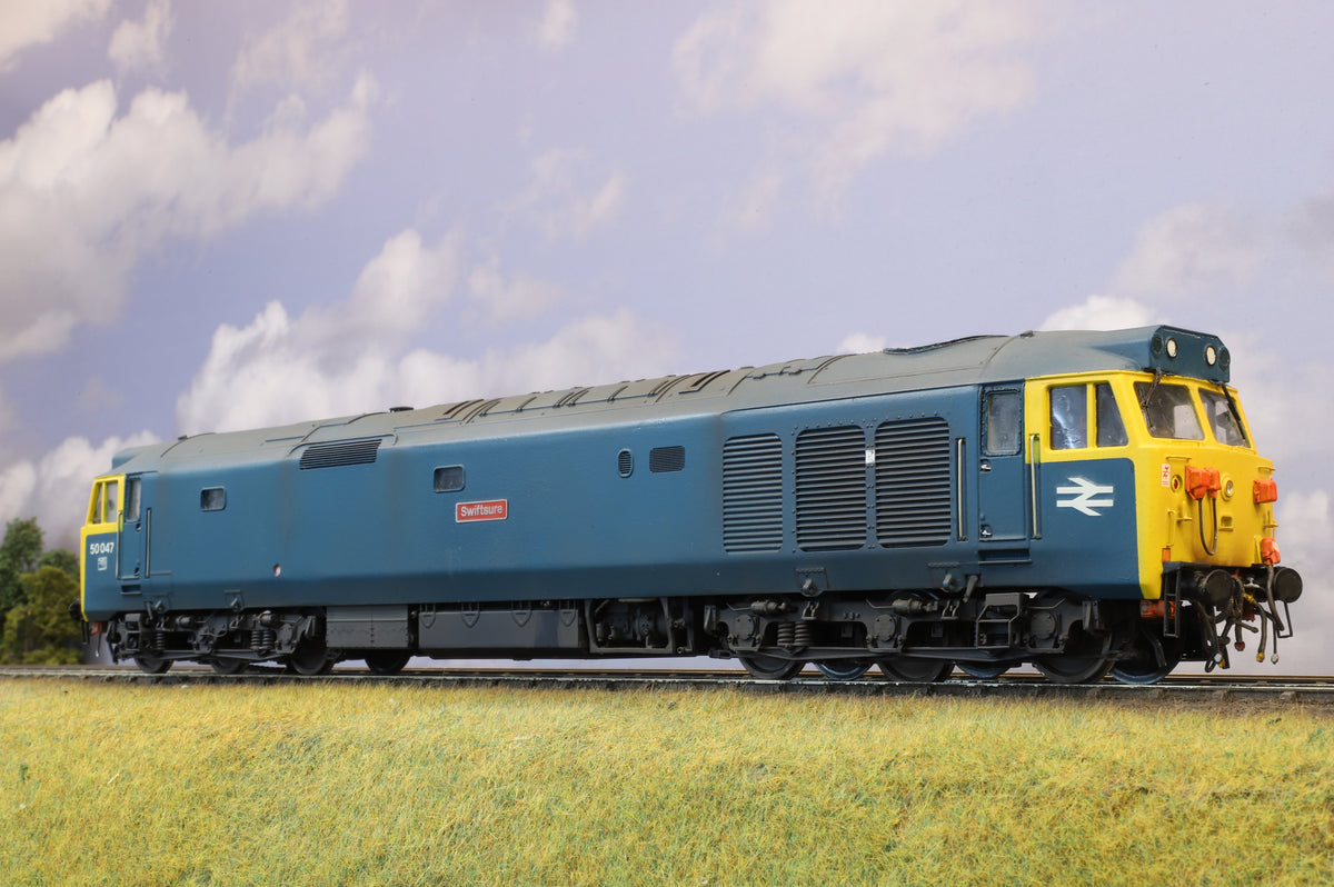 JLTRT Kit Built Finescale O Gauge Class 50 BR Blue No.50047 &#39;Swiftsure&#39;, Weathered