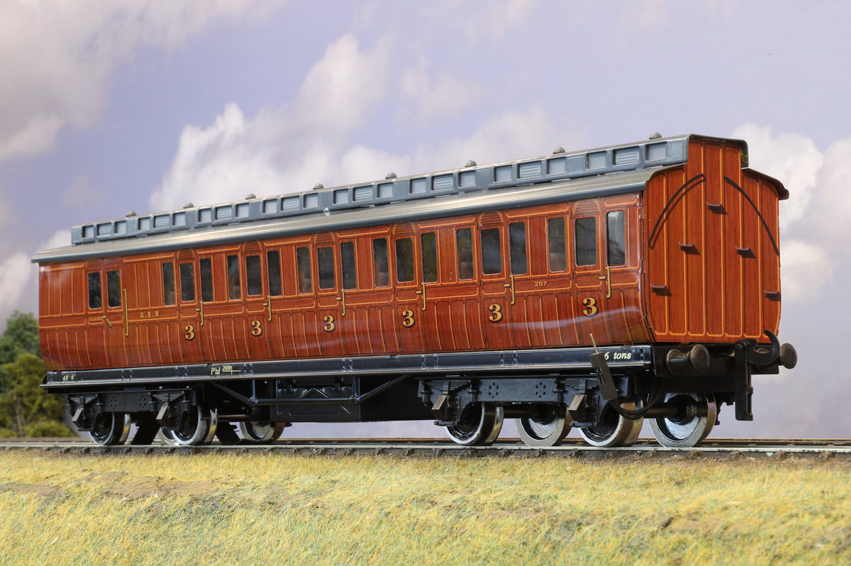 Darstaed Coarse Scale O Gauge GER Non-Corridor Brake Coach (No Pick-Ups)