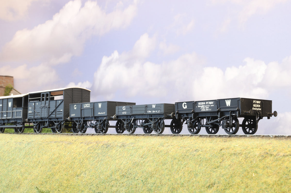 Slater&#39;s/ Cooper Craft Finescale O Gauge (Kit-Built) GW Rake Of 4 Wagons &amp; GW Brake Van