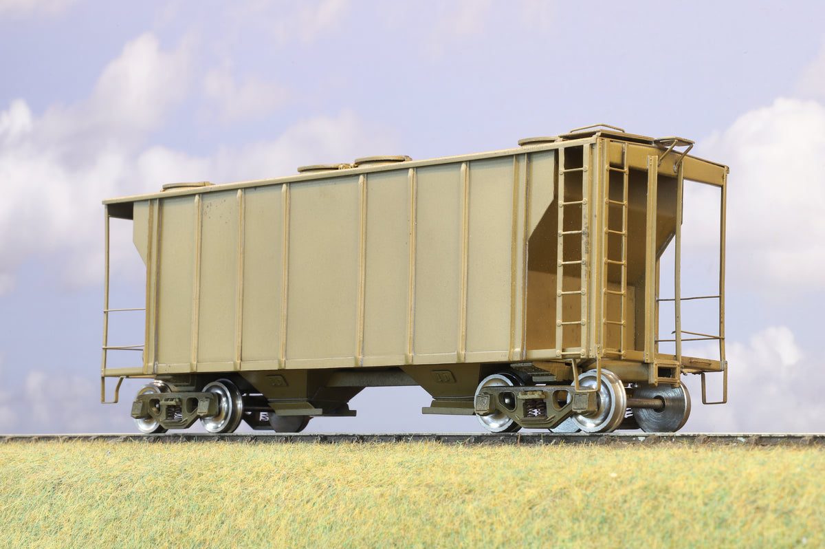 NJ Custom Brass American O Gauge 50 Ton 2 Bay Hopper Car (Unpainted Brass)