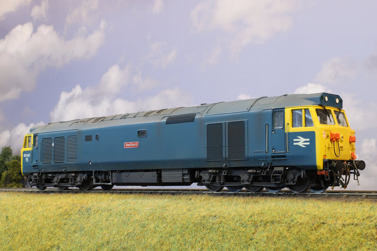 JLTRT Kit Built Finescale O Gauge Class 50 BR Blue No.50047 &#39;Swiftsure&#39;, Weathered