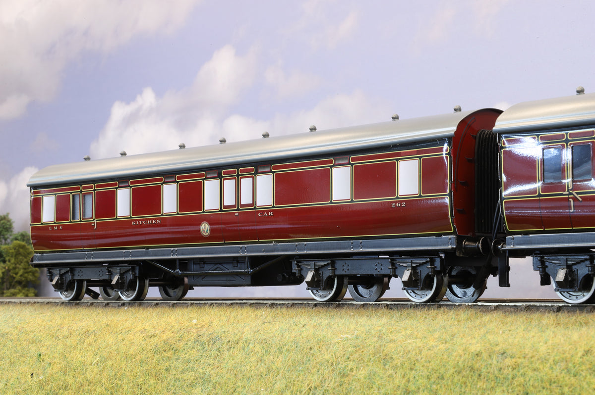 Darstaed Coarse Scale O Set of 3 LMS Period II Coaches Crimson Lake &#39;Set B&#39;