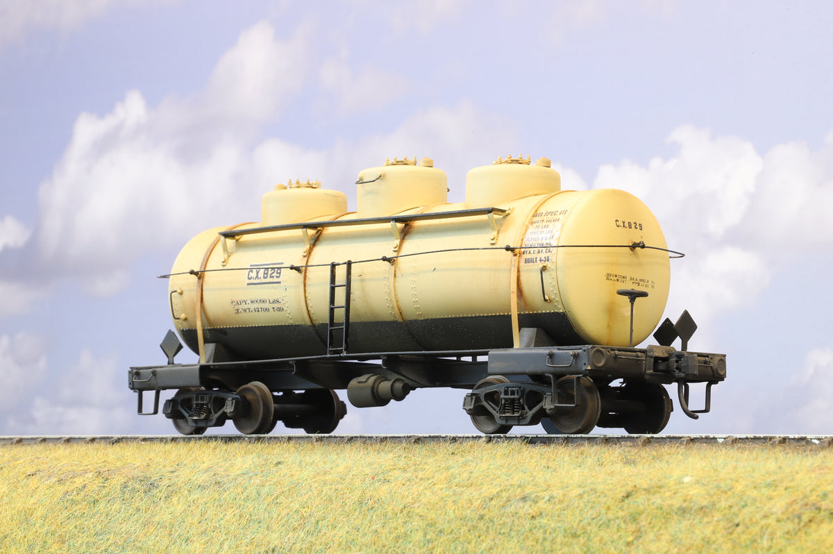 American O Scale Bogie Tanker No. C.X.829 (Metal Construction, Weathered)