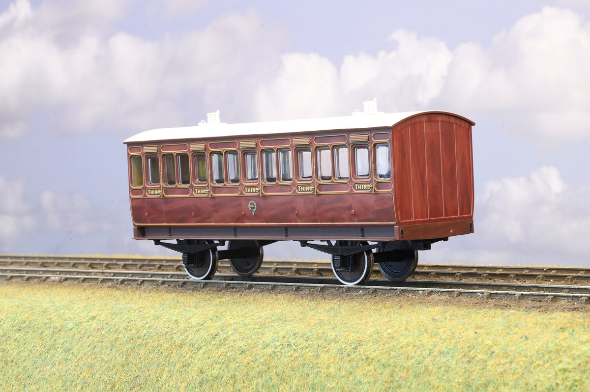 Dapol Finescale O Gauge Stroudley 4-Wheel Oil Lit Coach No. 861 Mahogany (no Lights)