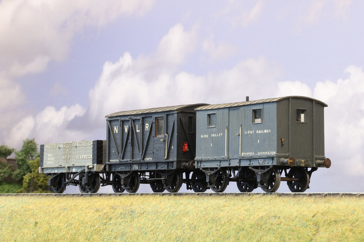 Finescale O Gauge (Kit-Built) Rake of 3 x Nidd Valley Goods Vehicles (Weathered)