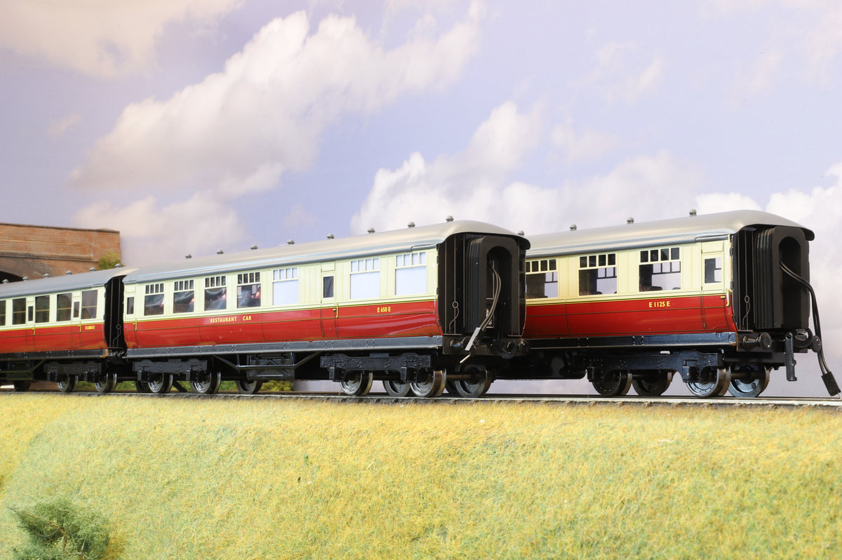 Darstaed Coarse Scale O Set of 3 LNER Gresley Coaches BR Crimson &amp; Cream &#39;Set B&#39;