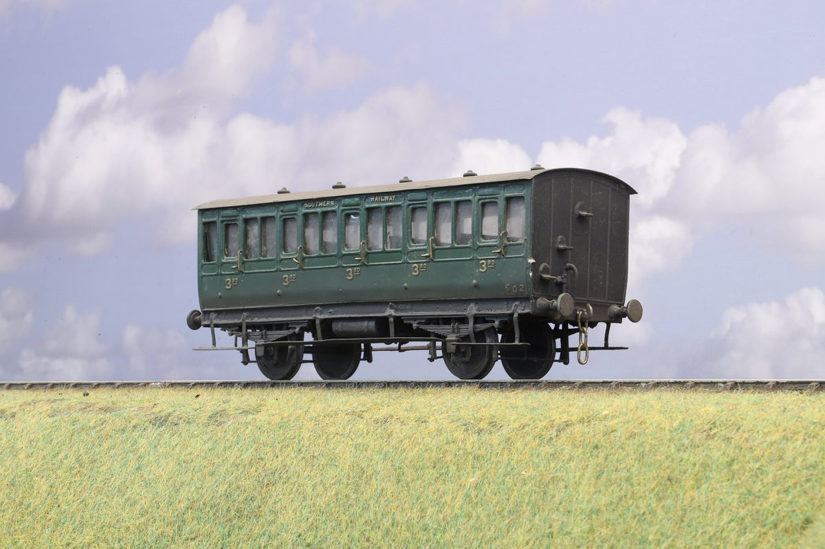 Workshop Finescale O Gauge (Kit-Built) 4-Wheel Coach Southern Green (Weathered)